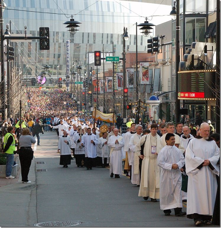 22, 000 High School Students Take Part in the Eucharistic Procession at the National Catholic Youth Conference in Kansas City, Missouri...