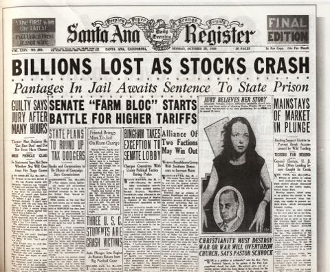 1920s crash market stock