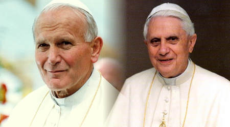 Pope John Paul II and Pope Benedict XVI