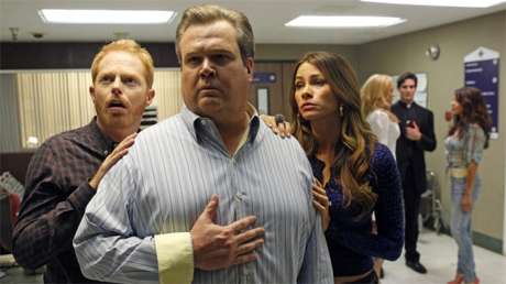 The hit TV show Modern Family features a gay couple trying to adopt their second child.