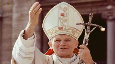 St. John Paul II waves to crowds