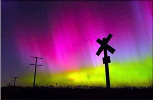 Aurora Borealis on The Aurora Borealis Lights Up The Sky Northwest Of Lawrence Kan