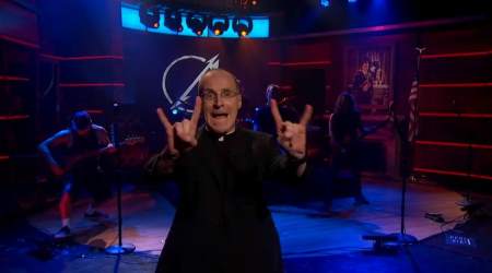 Father James Martin introduces Metallica on Colbert Report