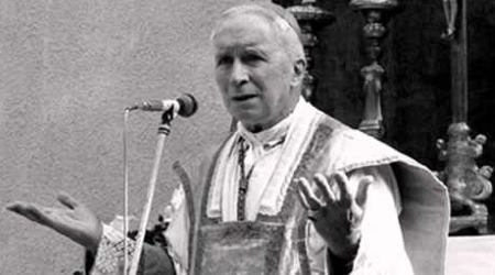 Archbishop Marcel Lefebvre  the founder of the Society of St. Pius X (SSPX)
