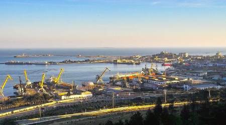 docks in Baku, Azerbaijan