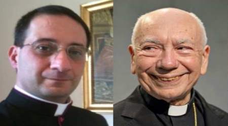 Monsignor Luigi Capozzi (left) is secretary to Cardinal Francesco Coccopalmerio (center) who is a close collaborator with Pope Francis.