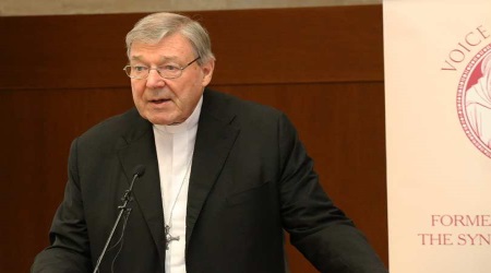 Cardinal Pell speaking at the 2015 Rome Life Forum