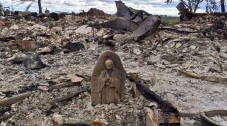 Statue of Our Lady that survived Hurricane Harvey