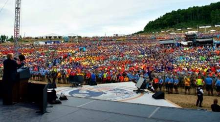 President Donald Trump delivered a rousing speech at the Boy Scout Jamboree in West Virginia