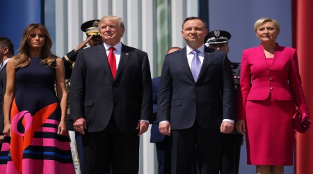 President Trump and wife Melina with President Duda of Poland and his wife