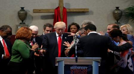 President Trump in prayer