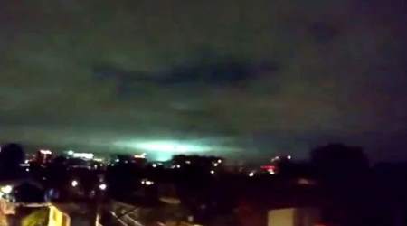 Mysterious lights over Mexico during earthquake