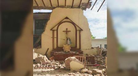 Our Lady's statue survives Mexican earthquake