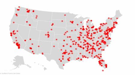 CNN and other media outlets used this map from the Southern Poverty Law Center that identifies the locations of so-called 'hate' groups.