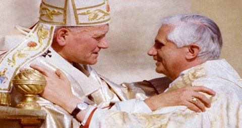 Pope John Paul II and Cardinal Ratzinger