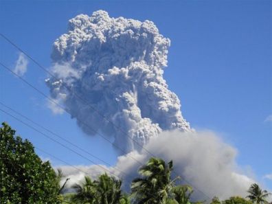 Mount Bulusan erupting in Philippines