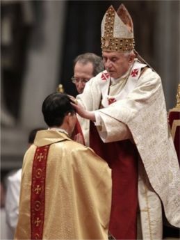 Pope Benedict XVI ordains Bishop Savio Hon Tai-Fai, the Hong Kong native who now serves as secretary of the Congregation for Evangelization