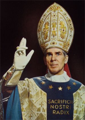 Archbishop Fulton Sheen gives his blessing.