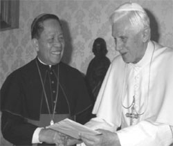 Bishop Leonardo Medroso of Tagbilaran and Pope Benedict XVI