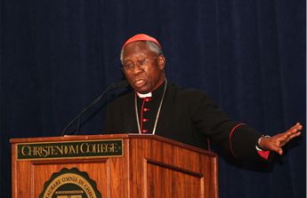 Cardinal Francis Arinze speaks at Christendom College
