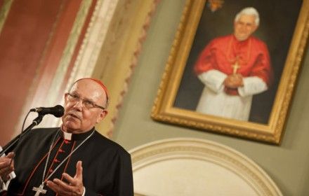 Cardinal Levada speaking in the Throne Room at Archbishop's House, Westminster