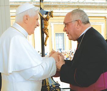 Pope Benedict XVI and Bishop Robert Morlino