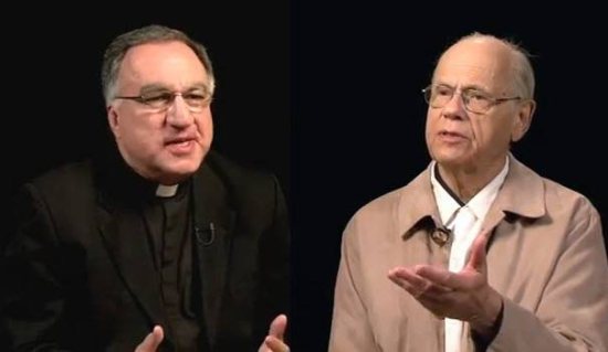 Fr. Rosica and Gregory Baum during the Salt & Light program interview.