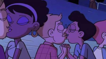 A same-sex kissing scene on Disney's Star vs. the Forces of Evil animated series