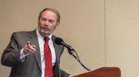 Steven Mosher, president of the Population Research Institute, speaks at a March 3 press conference announcing a report showing that Catholic Relief Services ran a program promoting abortifacients and contraceptives in Kenya.