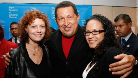 Chavez and his billionaire daughter with good buddy Susan Sarandon: