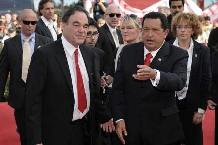 Chavez with good buddy Oliver Stone: