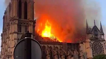 Notre Dame on fire