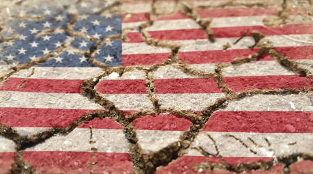 cracked US flag