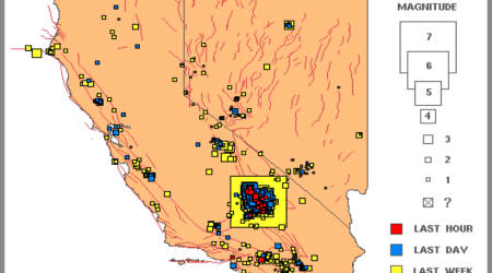 quakes in California and Nevada
