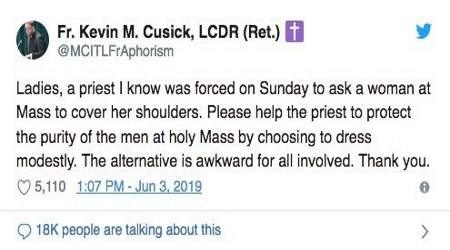 Tweet by Father Kevin M. Cusick