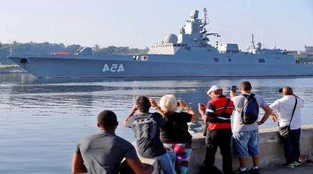 Russian frigate Admiral Gorshkov docked in Havana
