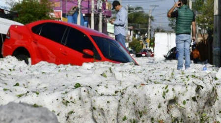 Mexico summer hailstorm