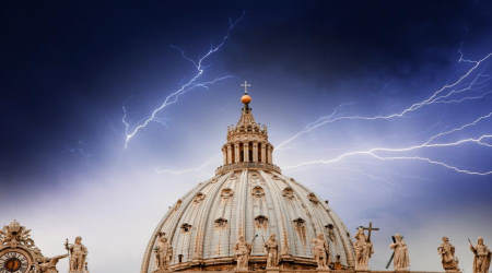 lightning over St. Peter's