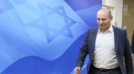 Naftali Bennet outside a cabinet meeting, Jerusalem, December 1, 2019