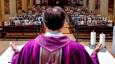 Fr. Giuseppe Corbari and his congregation in Italy