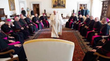 Francis meets with U.S. bishops in Rome, Jan. 27, 2020