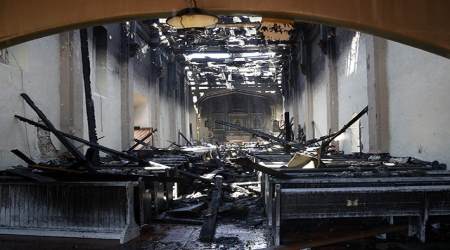 San Gabriel Mission fire