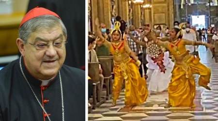 Cardinal Crescenzio Sepe and the Buddhist dancers