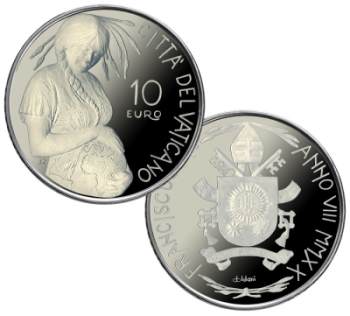 Ten euro coin depicting "Mother Earth"