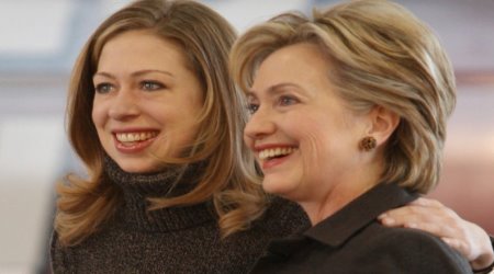 Chelsea Clinton and her mother