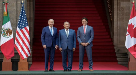 Joe Biden, Andrés Manuel López Obrador and Justin Trudeau at the North American Leaders' Summit on January 10, 2023 in Mexico City