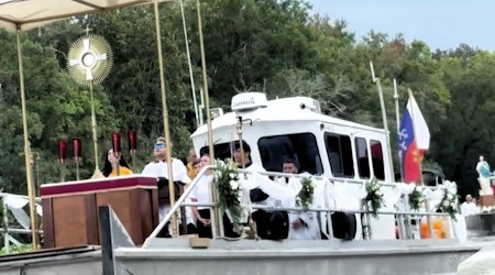 Ninth annual Fête-Dieu du Teche, a Eucharistic boat procession along the Bayou Teche