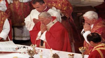 St John Paul II offers Mass