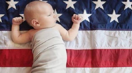 baby and flag