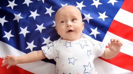 baby and American flag